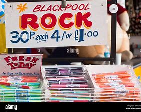 Lots of shops selling blackpool rock